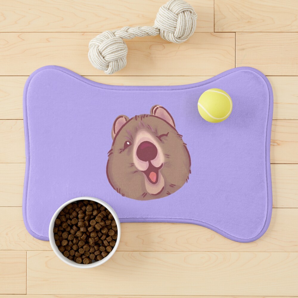 Winking Quokka Dog Mat, available on Redbubble